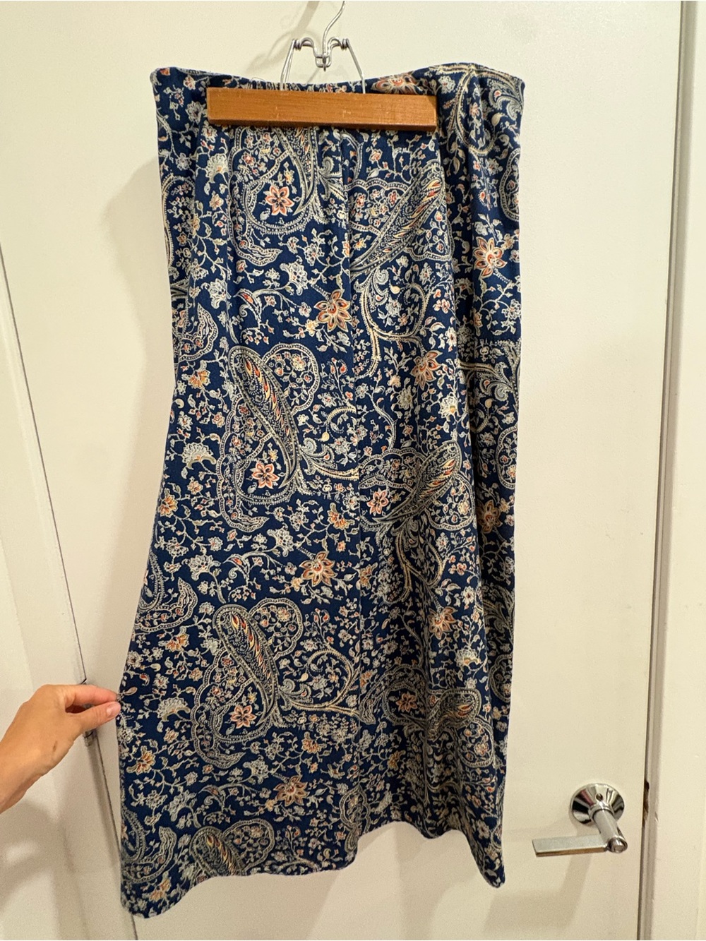 Vintage Talbots Navy Paisley A-Line Skirt
